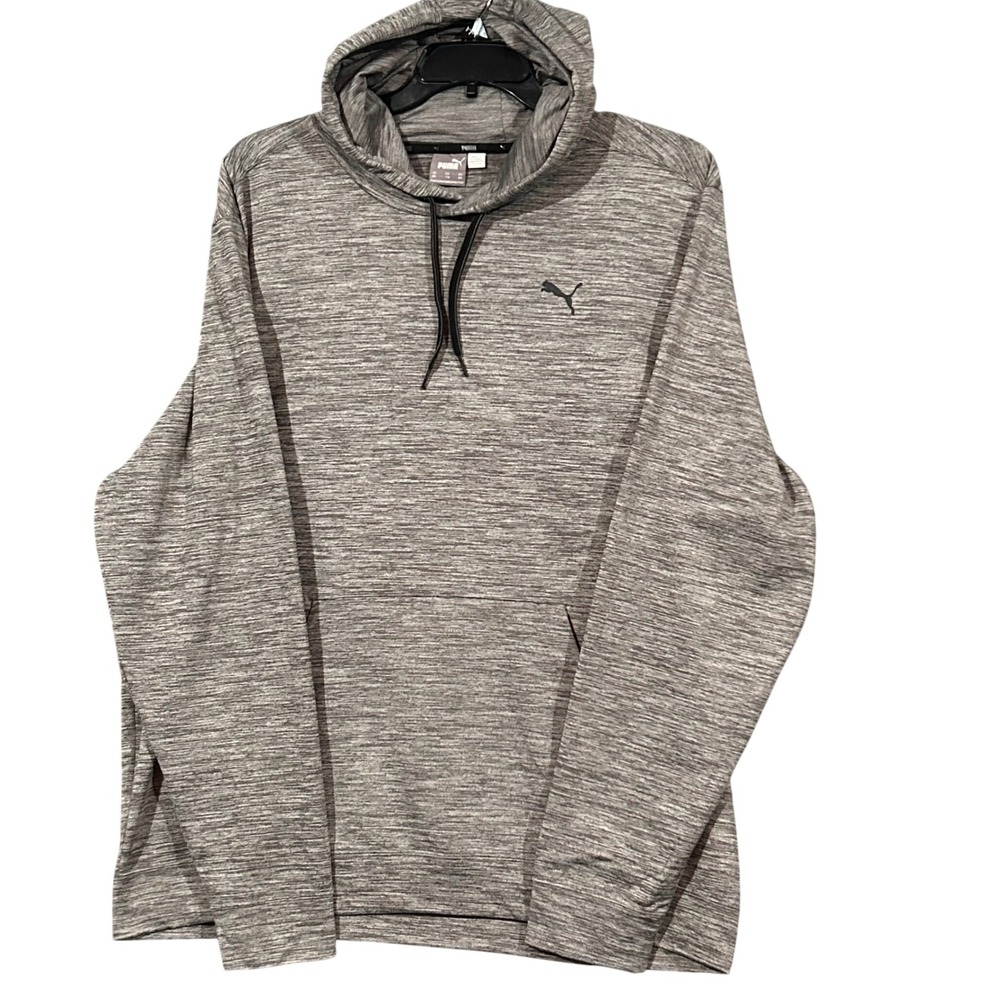 Puma Mens Space Dye Heather Grey Hoodie Activewear 679577-03 XXL